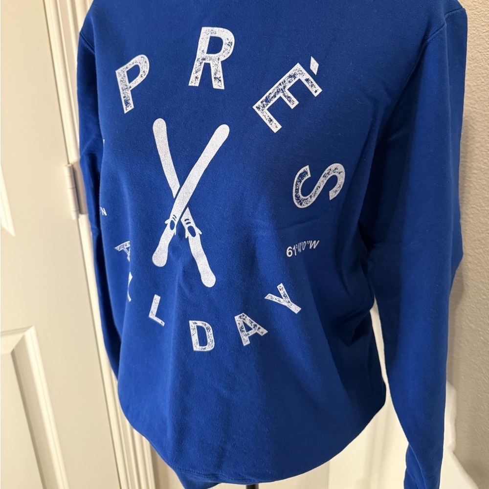 Apres All Day Cobalt Blue Graphic Sweatshirt - M - Picture 2 of 5